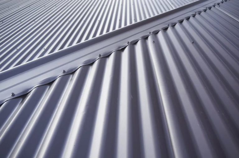Home exterior showing roofline and gutter line